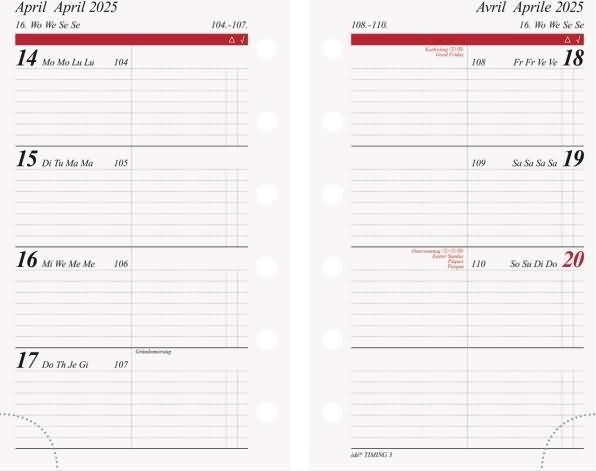 Produktbild Idé TIMING Jahresinhalt (7.5 x 13 cm, Englisch, Italienisch, Französisch, Deutsch)