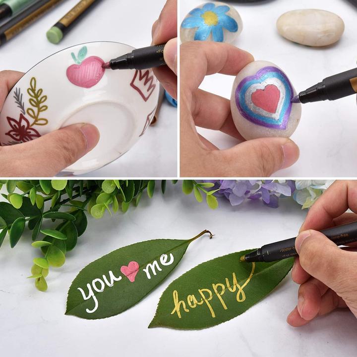 Produktbild I Am Creative Metallic Marker Glitzer Stifte Glimmer Pen auf Wasserbasis 10er Set (Metallic, 10 x)
