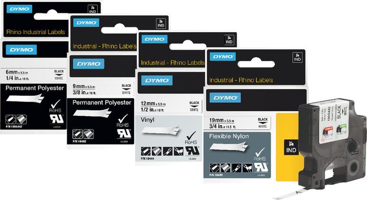 Actual product image Dymo Rhino vinyl tape, black (8.50 cm, White)