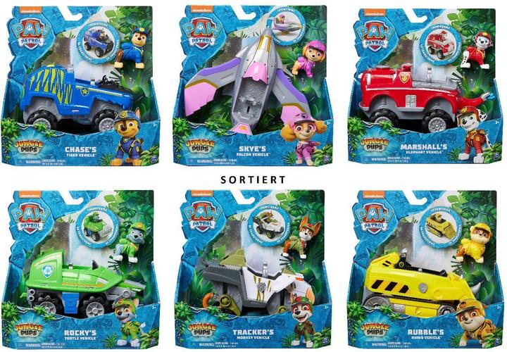 Image du produit Spin Master PAW Patrol Jungle Pups, Chase's Tiger Vehicle, Camion avec figurine articulée à collectionner, jouet