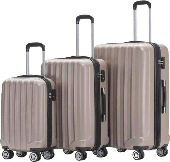Actual product image Beibye TSA Lock 2080 Travel Case Champagne Set (115 l, M (50 - 90l), L (90 - 115l), XL (from 140l))