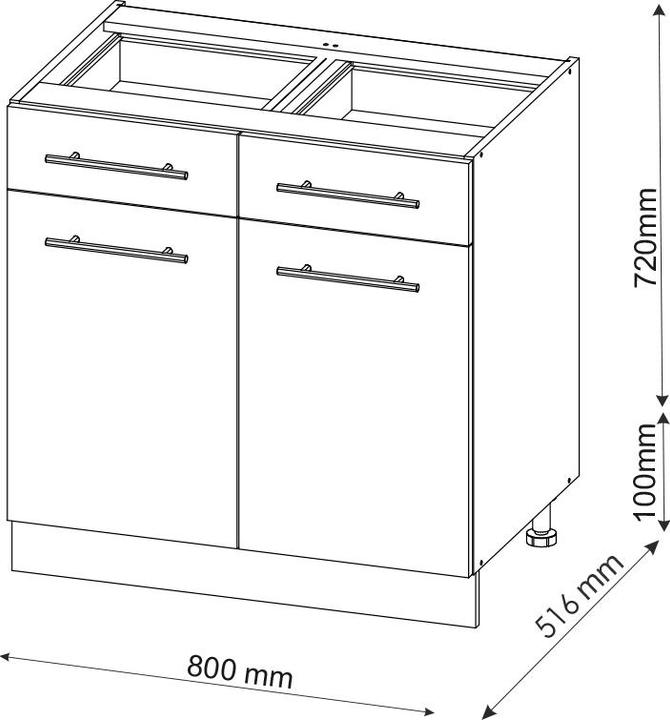 Actual product image Vicco Küchenunterschrank Fame-Line (80 x 82 x 52 cm)