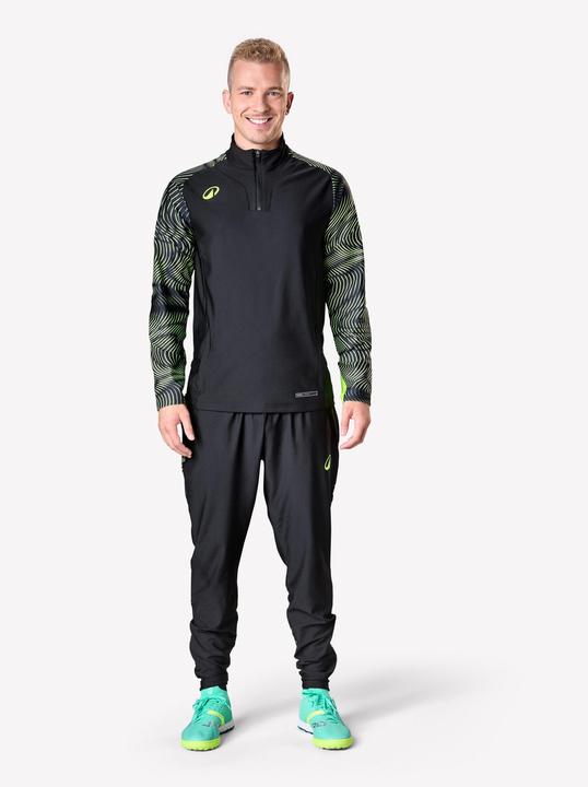 Produktbild Kipsta Damen/Herren Fussball Sweatshirt 1/2 Zip - VIRALTO Wave schwarz/neongelb (XL)