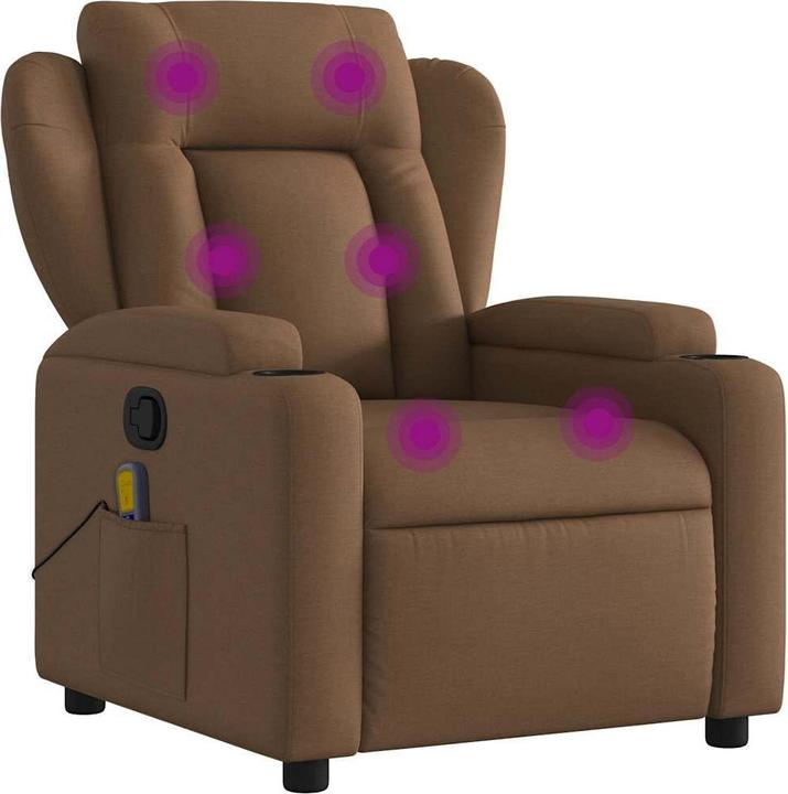 Image du produit VidaXL Fauteuil de massage Marron Tissu,Couleur : Marron,Matériau : Tissu (100