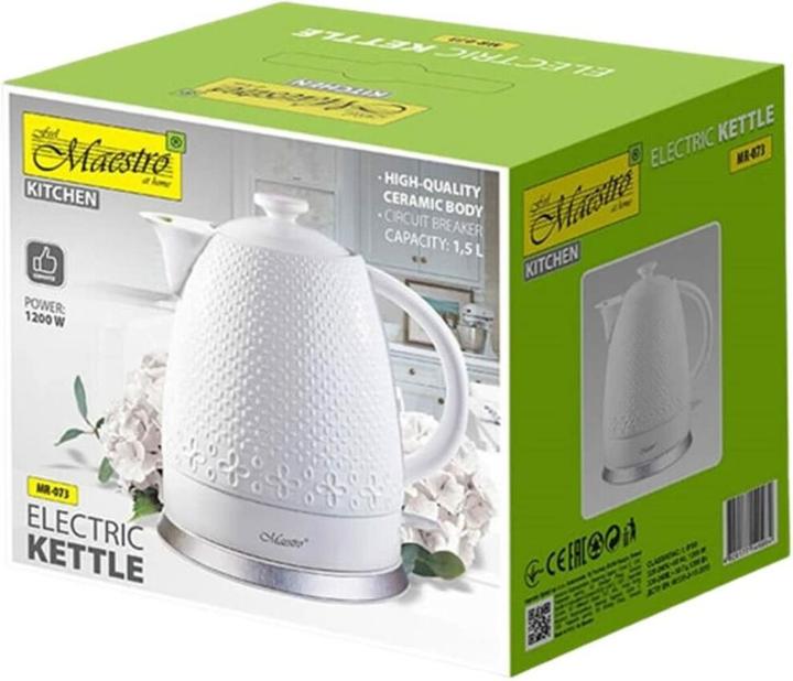 Immagine prodotto Maestro MR-073 Bollitore elettrico 1 2 l 1200 W Bianco (1.50 l, Spina UE)