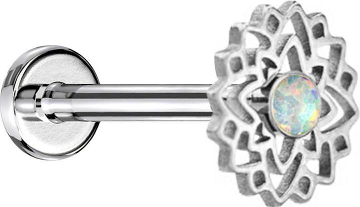 Produktbild Star Piercing Flared Tunnel schwarz Totenkopf mit Schlange links (ohne Messing, Chirurgenstahl 316L)