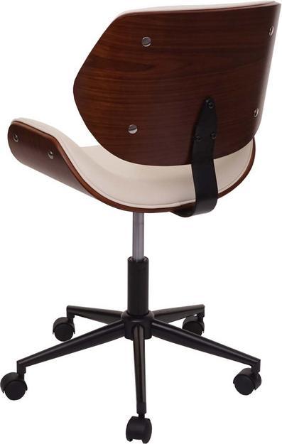 Image du produit Swisshandel24 Chaise de bureau, chaise de bureau pivotante, chaise de bureau en bois courbé, aspect noyer, rétro