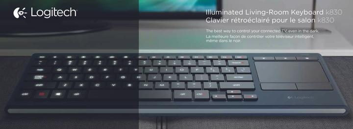 Image du produit Logitech Clavier illuminé sans fil K830 (US, Sans fil)