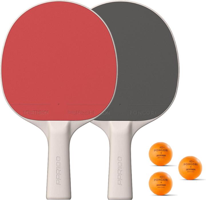 Pongori Tischtennis Set PPR 100 2 Schläger und 3 Bälle