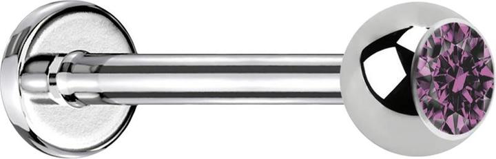 Immagine prodotto Star Piercing Micro Labret argento con cristallo a sfera viola chiaro (senza ottone, Acciaio chirurgico 316L)
