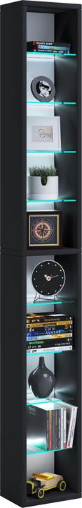 Produktbild VCM Holz CD DVD Stand Regal Rasato mit Glasböden (152 x 21 x 20 cm)