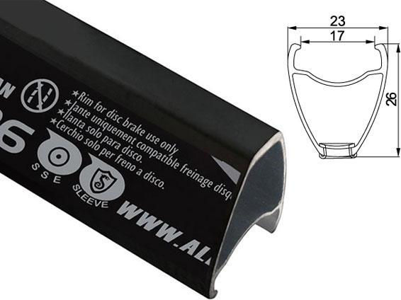 Produktbild Alexrims fahrradteile felge rennrad felge CXD26 700x24/28 Schwarz (700x24) (700")