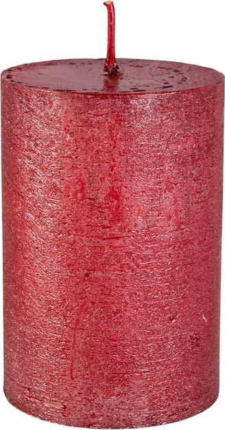 Produktbild müller Kerzen Stumpenkerze - Polar - ca. 7 x 10 cm - rot metallic (1 Stk.)