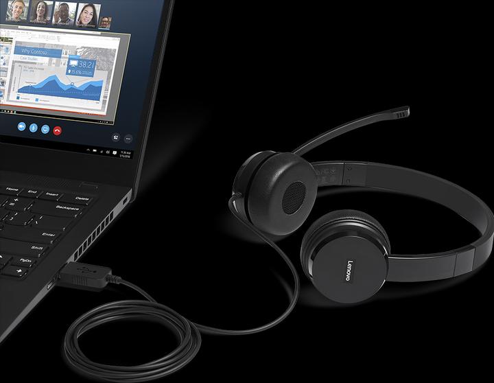 Actual product image Lenovo 100 Stereo (Cable, USB Type-B)