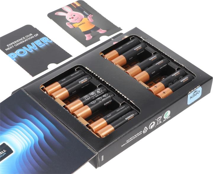 Actual product image Duracell Optimum AAA Mignon Alkaline Batteries, 1.5V LR03 MX2400, Pack of 12 (12 pcs., AA)