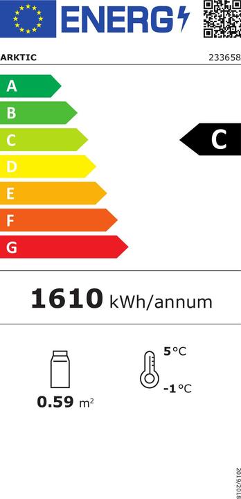 Energie-Label Hendi Arktic Aufsatz Kühlvitrine (78 l)