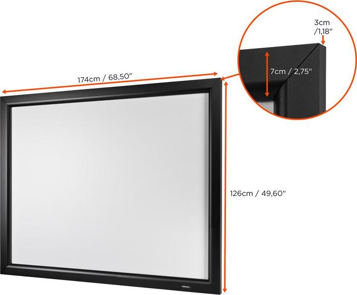 Actual product image Celexon Home Cinema frame screen - Screen - suitable for wall mounting - 200 cm (79") (78.74", 4:3)