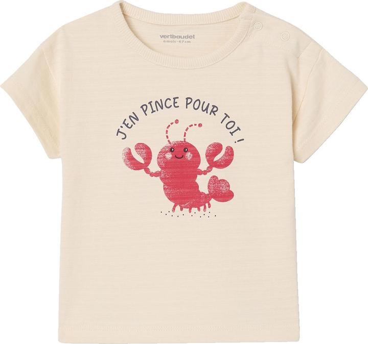 Vertbaudet Bio-Kollektion: Jungen Baby Shirt mit Hummerprint und Druckknöpfen