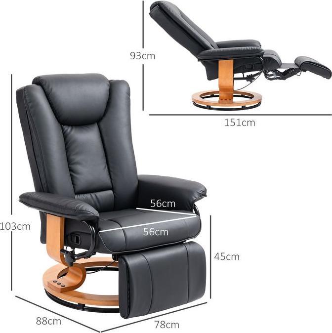 Immagine prodotto Swisshandel24 Relaxsessel Drehbar, Fernsehsessel, bis 150 kg, Kunstleder, Schwarz