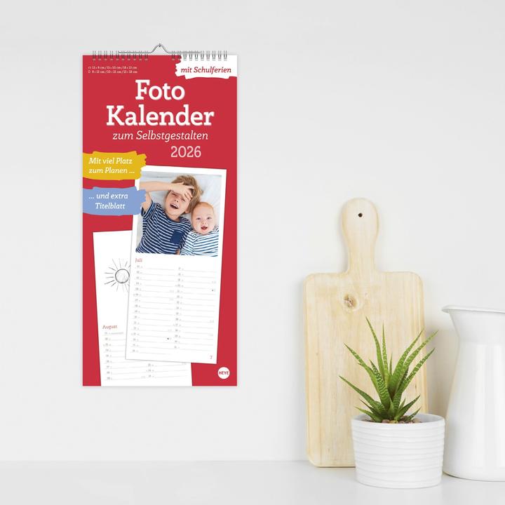 Image du produit Fotokalender zum Selbstgestalten 2026 (21 x 45 cm, Couverture rigide, Allemand)