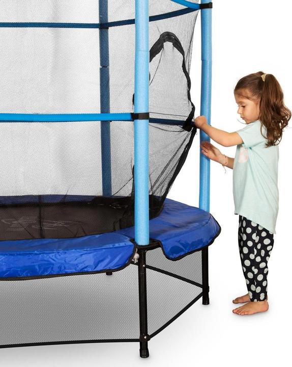 Produktbild Klarfit Rocketkid Blau 140cm Trampolin inkl Sicherheitsnetz (150 cm)