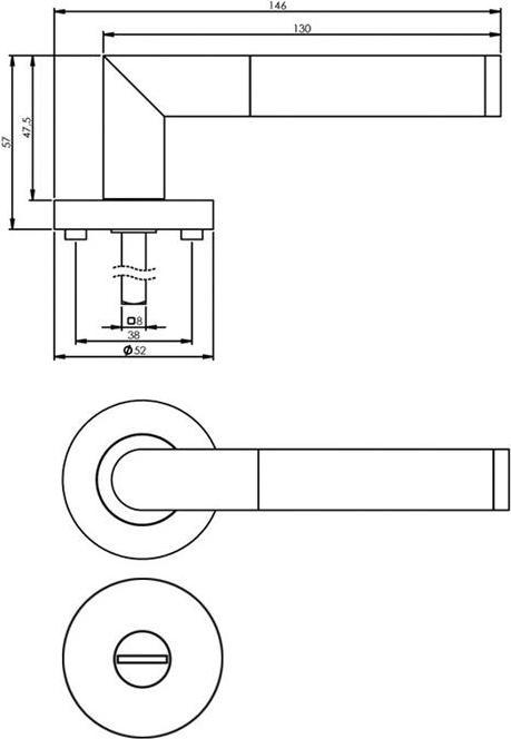 Actual product image Intersteel Rosette set 0023.169510 stainless steel sw round SK/OL DIN left / right D/D (Door set)