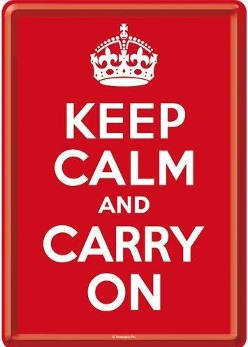 Immagine prodotto Nostalgic-Art Merchandising Blechpostkarten. Achtung / Keep Calm and Carry On