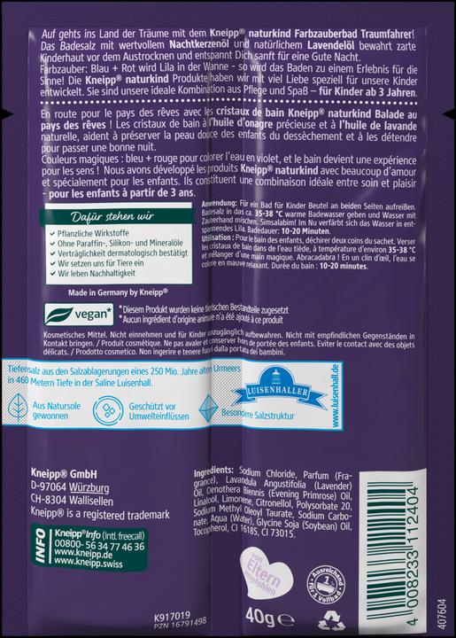 Image du produit Kneipp naturkind Cristaux pour le bain Balade au pays des rêves! (40 ml, Perle de bain)