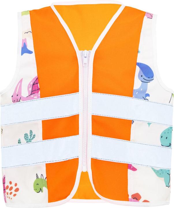 Korntex Kinder Warnweste Dinosaurs Orange/Brachiosaurus CO2 Neutral XXS EN 17353 ® ACTDINBRA (XXS)