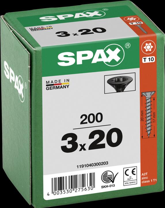 Immagine prodotto Spax Viti mordenti per pannelli truciolati (200 Viti per pezzo)