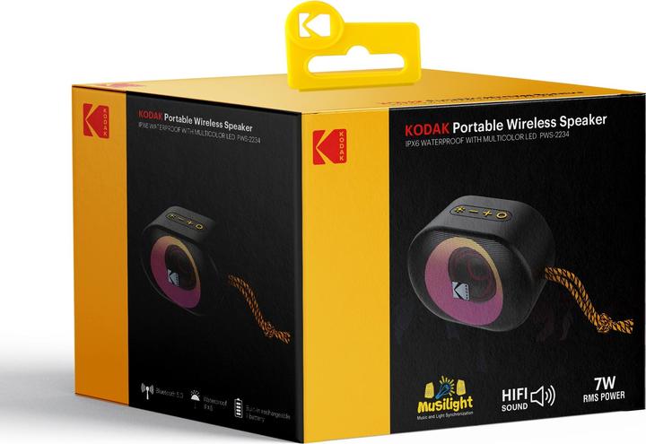 Immagine prodotto Kodak PWS-2234 7 Watt RMS IPX6 Altoparlante Bleutooth (9.50 h, Batteria ricaricabile)