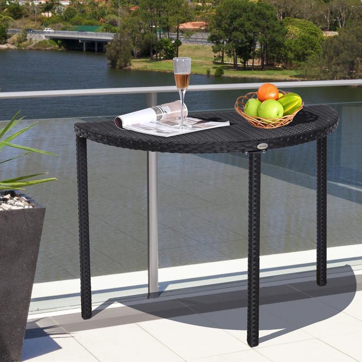 Produktbild Outsunny Rattan Balkontisch halbrund (50 cm)