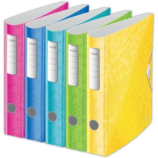 Productafbeelding Leitz Map Active WOW, 180 graden, 60 mm, geassorteerde kleuren DIN A4, ronde rug, van polyform, bovenzijde (A4, 65 mm, 1 Stuk)