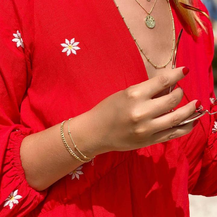 Immagine prodotto Candy Bracciale Nima, argento 925, placcato oro (18 cm, Placcato oro 18k, Argento 925)