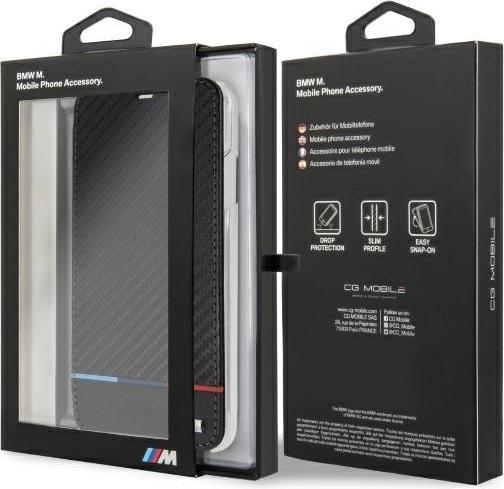 Produktbild BMW BMTRBKI65PUCARTCBKiPhone XS Max book czarny/black Carbon Tricolor Stripe (Apple iPhone XS Max)