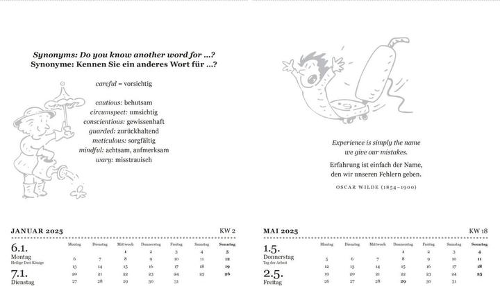 Produktbild Der grosse Sprachkalender Englisch 2025 (Harter Einband, Deutsch)