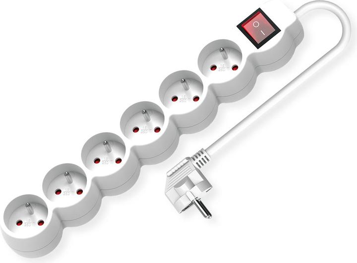 Actual product image Value 6-socket power strip UTE with switch (6 x, CEE 7/5, CEE 7/3, 3 m)