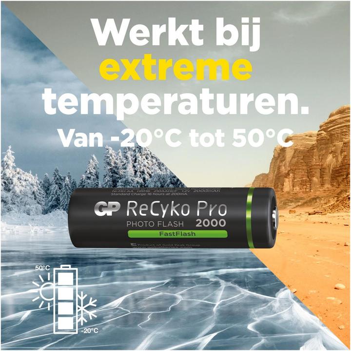 Immagine prodotto GP Batteries ReCyko Pro AA/Mignon (4 pz., AA, 2000 mAh)