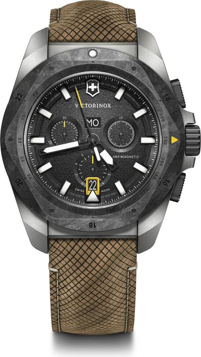 Victorinox I.N.O.X. Chrono 43, SIR, BLK dial,BRN structured m (Swiss Made, Chronograph, 43 mm)
