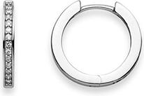 Produktbild Natsumi Schmuck Klappcreolen Flach Silber 925 Zirkonia (925 Sterling Silber)
