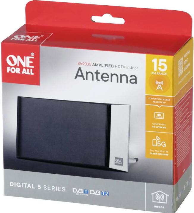 Image du produit One for All DVB-T2 Alu EDGE Antenne 5G (Antenne plate, 42 dB, DVB-T / -T2)