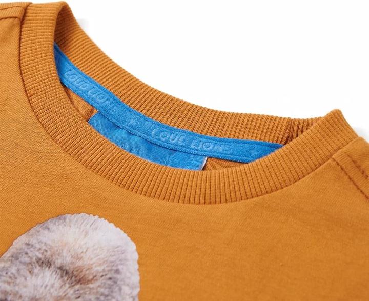 Actual product image VidaXL Children's long-sleeved shirt dark ochre 116,Material: 100 (116)