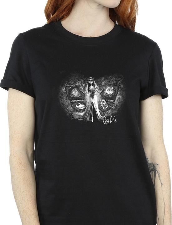 Actual product image Corpse Bride Womens/Ladies Emily Butterfly Cotton Boyfriend T-Shirt (3XL)
