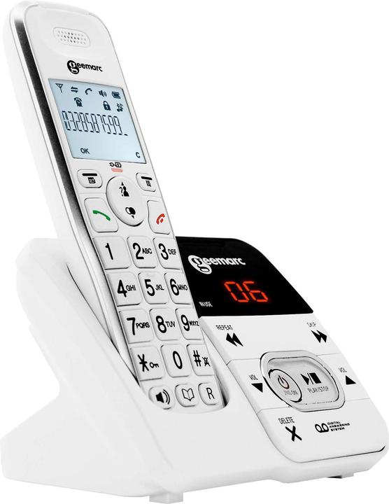 Image du produit Geemarc AMPLIDECT 295 Téléphone sans fil pour seniors Répondeur Écran rétro-éclairé Blanc