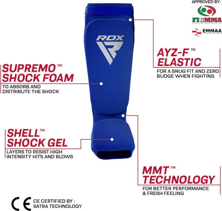 Produktbild Rdx Schienbein- und Spannschutz aus Schaumstoff Blau/Weiss-XL (XL)