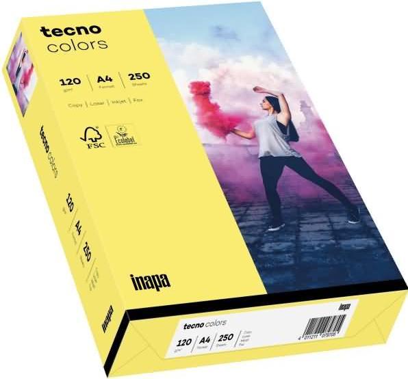 Actual product image Inapa TECNO COLORS MEDIUM YELLOW COPY PAPER A4 2100011353 250sheet 120gr (120 g/m², A4)