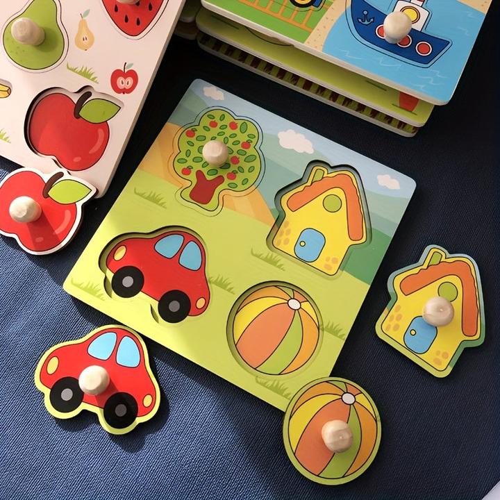 Actual product image Activity Board Children's, 3D wooden puzzle toy, children's early childhood education, cognitive