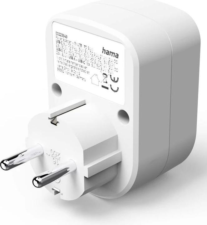Actual product image Hama Steckdosenadapter-USBC+USBA (USB-A, USB-C, CEE 7/3, 3 x)