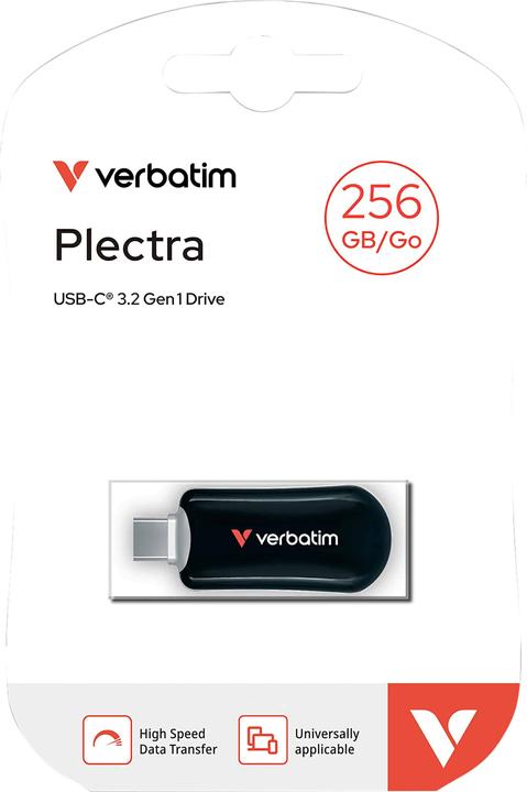 Produktbild Verbatim Plectra Black 256GB USB-C Flash Drive 30226 (256 GB, USB 3.2)