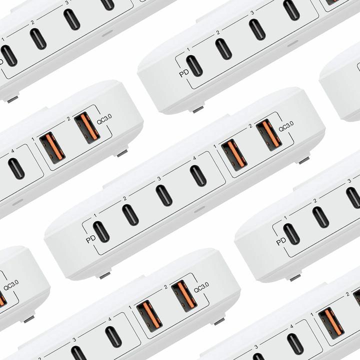 Actual product image 3MK Hyper Charger PowerMax 100W 4xUSB-C + 2xUSB-A stacja ładująca z ład. indukcyjną QC+PD (100 W)